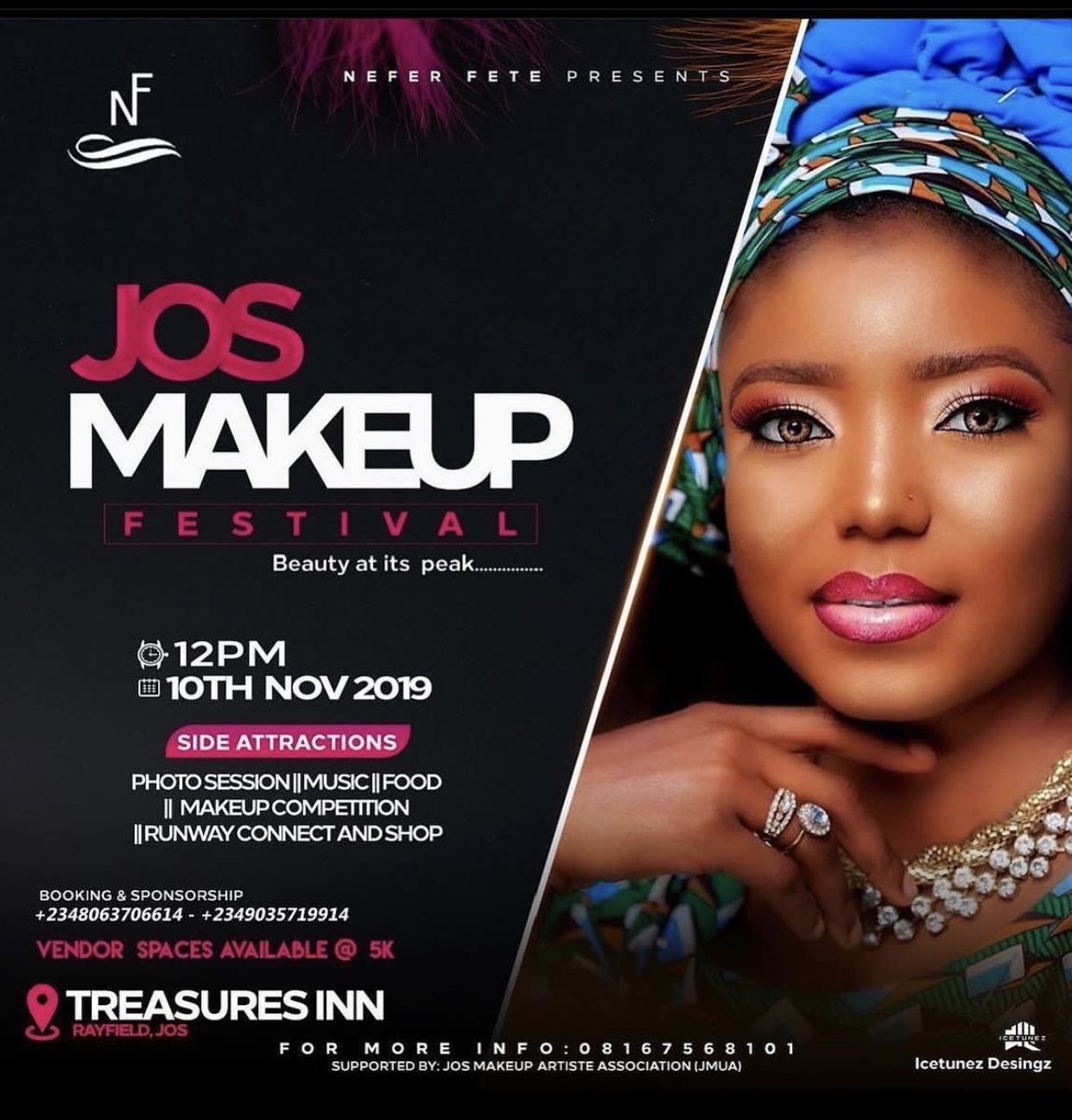 Official flyer for The Makeup and Beauty Festival 2019