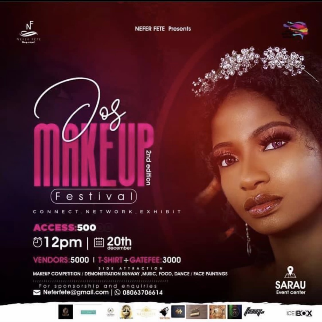Official flyer for The Makeup and Beauty Festival 2020