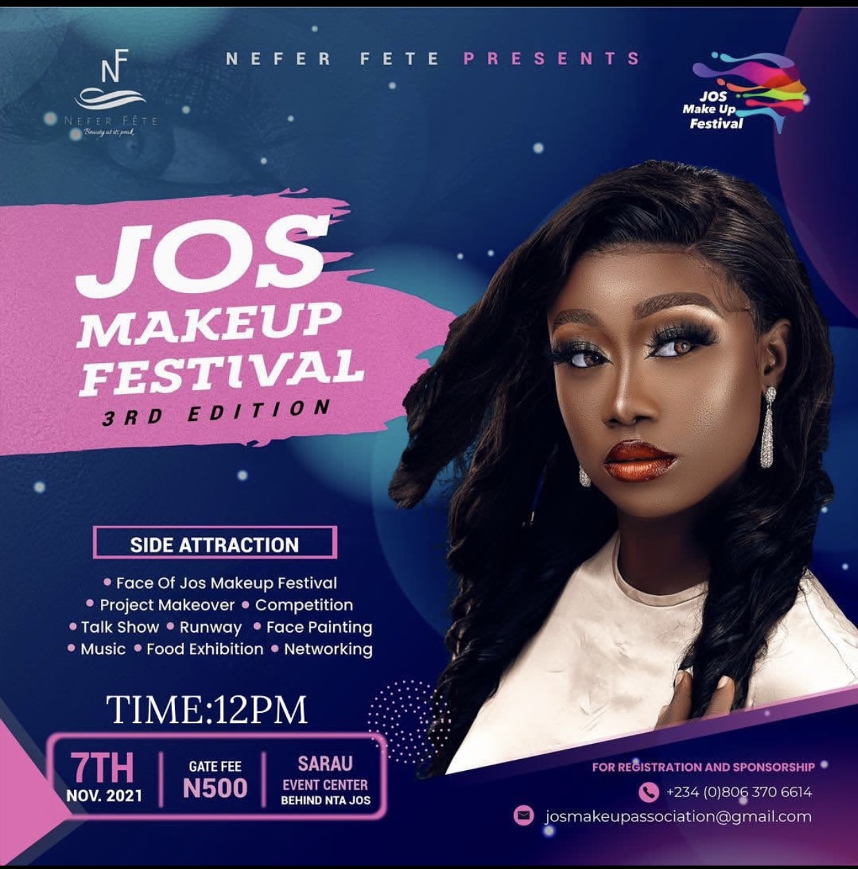 Official flyer for The Makeup and Beauty Festival 2021